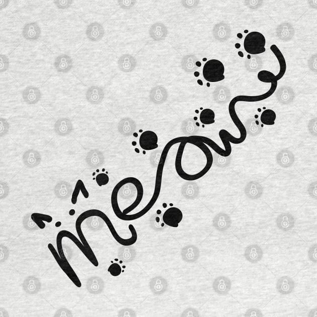 Meow lettering with paw by CindyS